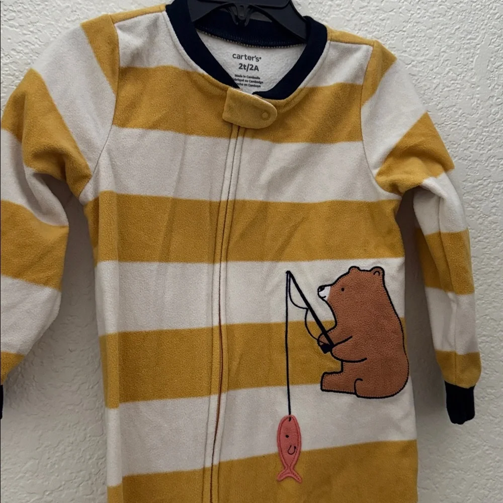 Carter’s Toddler Boy Fleece One Piece Pajamas 2T Bear Design